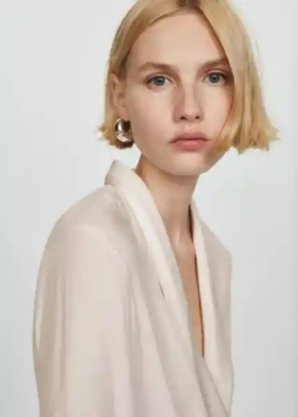 Blusa Rider Crudo Talla S Mujer Mango