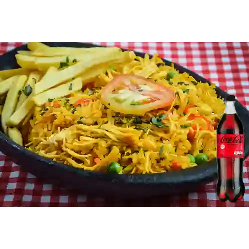 Combo Arroz c/ Pollo&Chuletas +Cocacola S/az 1.5L