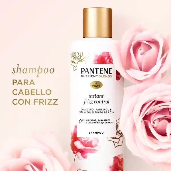 Pantene Pro-V Nutrient Blends Instant Frizz Control Colágeno, Pantenol & Extracto de Rosa Shampoo 270 ml