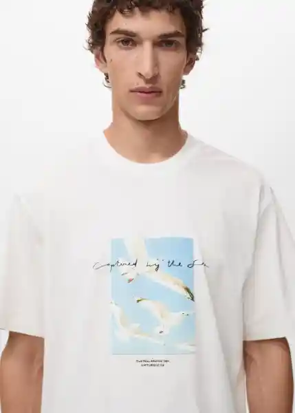 Camiseta Seagull Off White Talla M Hombre Mango