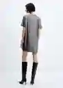 Vestido Xflame Gris Talla XS Mujer Mango