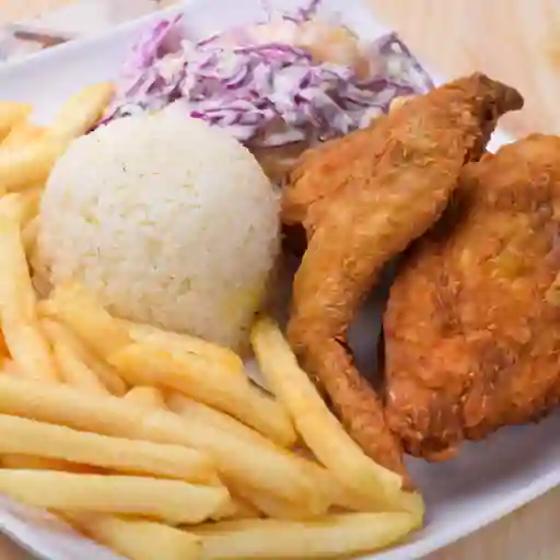 Bandeja con Pollo Broaster Pechuga