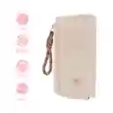 Tarjetero Básico Serie Morado Con Asa Café Miniso