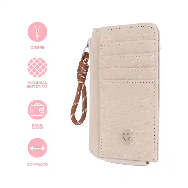 Tarjetero Básico Serie Morado Con Asa Café Miniso