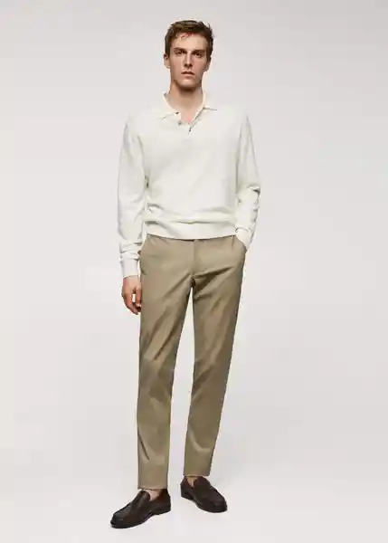 Pantalón Barnal Khaki Talla 46 Hombre Mango