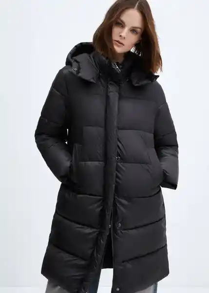 Abrigo Anorak Rocio Negro Talla M Mujer Mango