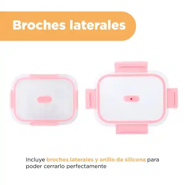 Contenedor de Alimentos de Vidrio Rosa 640 mL Miniso