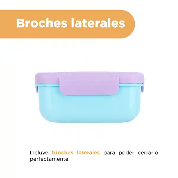 Contenedor Para Alimentos Compartimentos Morado y Verde Miniso