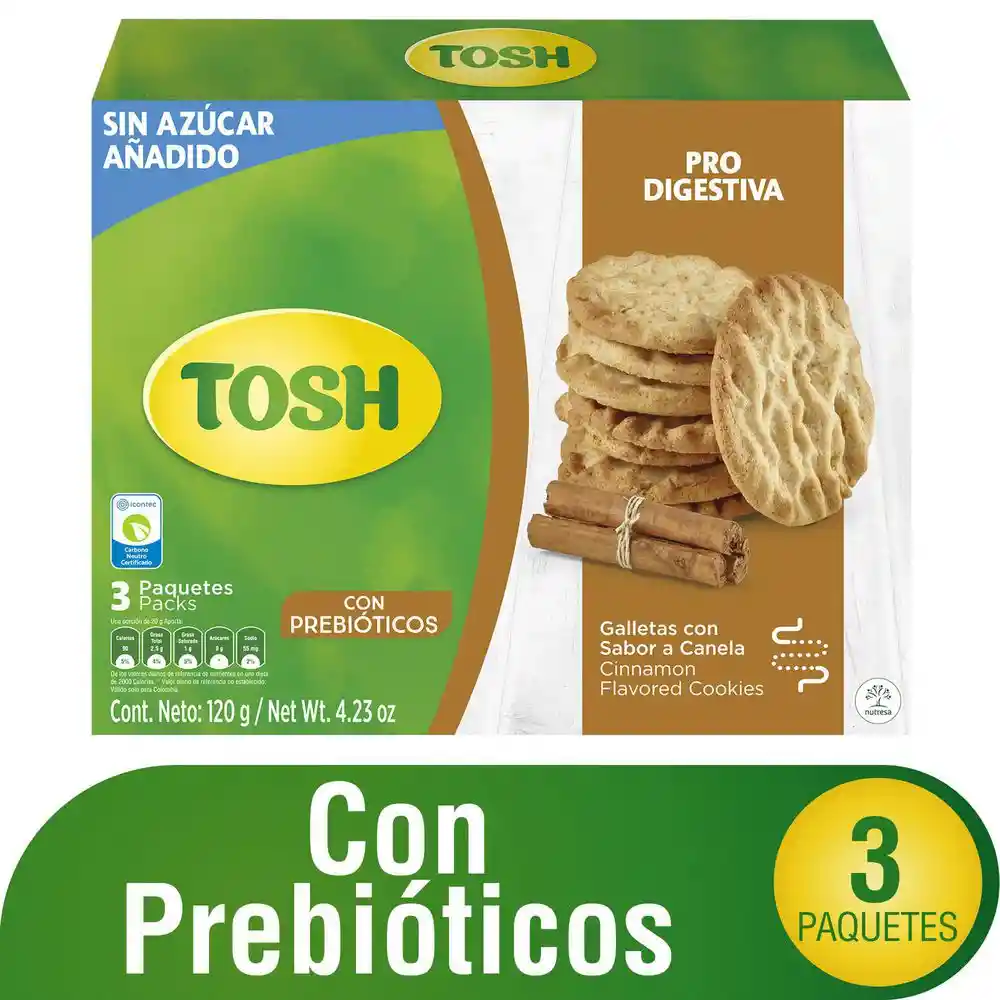 Tosh Galleta Pro-Digestiva Sabor Canela con Probióticos