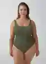 Short Bañador Océano Khaki Talla 26 Mujer Mango