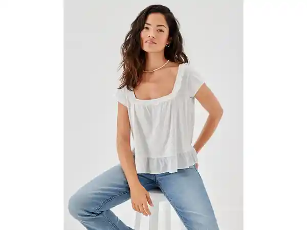 American Eagle Camiseta Vuelo Color Blanco Talla Small