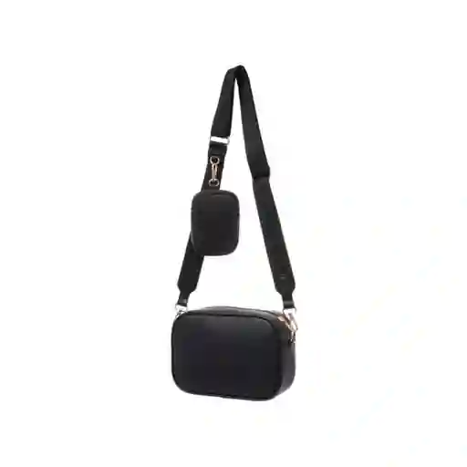 Bolso Crossbody y Monedero 2 en 1 Texturizado Negro Miniso