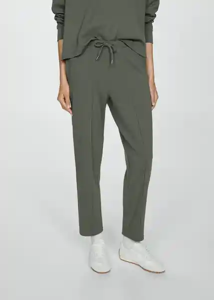 Pantalón Pique Khaki Talla S Mujer Mango