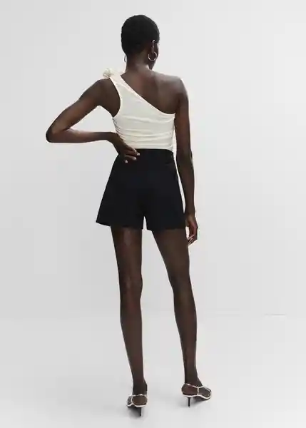 Short Fica Negro Talla 18 Mujer Mango