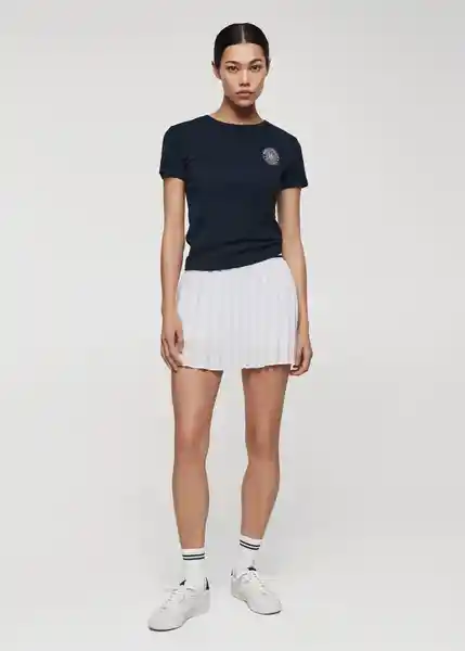 Camiseta Petra Navy Talla S Mujer Mango