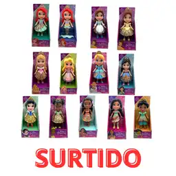 Minimuñeca Ariel, Aurora, Belle, Jasmine, Mulan Y Muchas Más Disney Princess