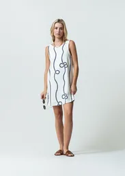 Vestido Missu Mujer Crudo Marfil Claro Talla M 472G304 Naf Naf