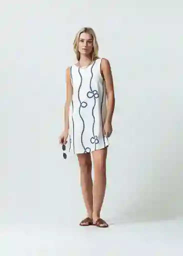 Vestido Missu Mujer Crudo Marfil Claro Talla M 472G304 Naf Naf