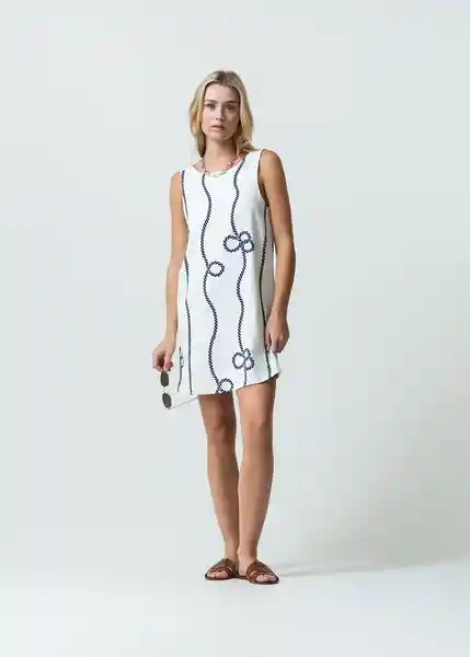 Vestido Missu Mujer Crudo Marfil Claro Talla M 472G304 Naf Naf