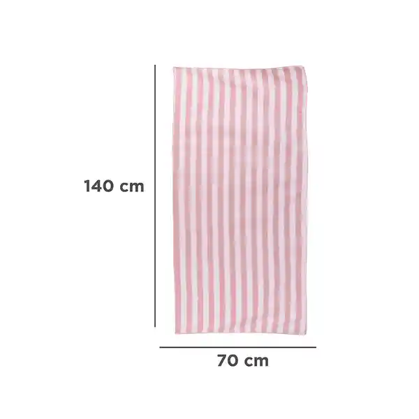 Toalla de Baño Rayada Serie Rosa Miniso