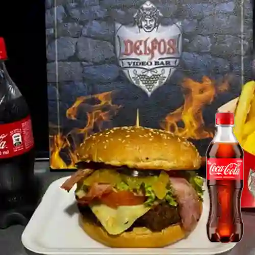 Combo Hamburguesa Delfos + Coca Cola Original 400 ml