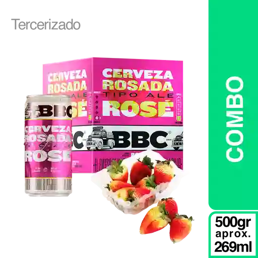Combo BBC Rose 4 Lata + Fresas Jumbo Lv 500 g