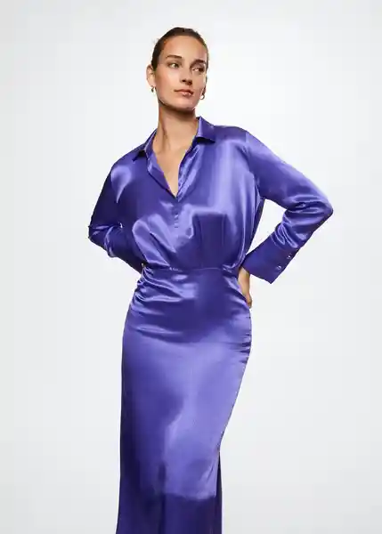 Vestido Mati-A Morado Talla S Mujer Mango