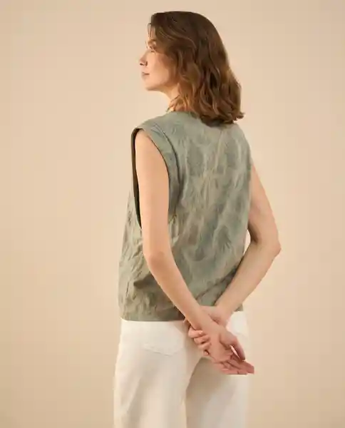 Camiseta Enigma Preteñido Verde Talla L 402G005 Esprit