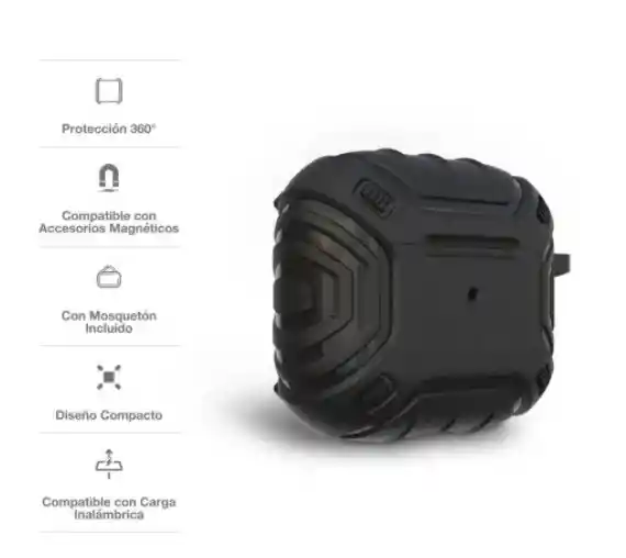 Gear4 Case Apollo Snap Para Airpods Negro Pro 2