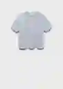 Camiseta Flori Azul Talla S Mujer Mango