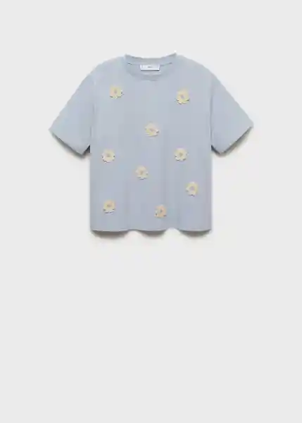 Camiseta Flori Azul Talla S Mujer Mango