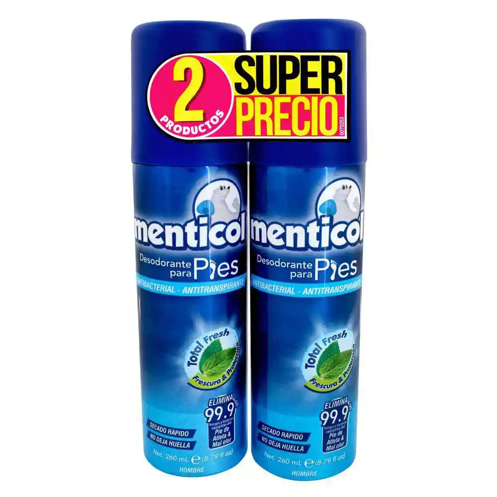 Menticol Desodorante Antitranspirante para Pies en Spray