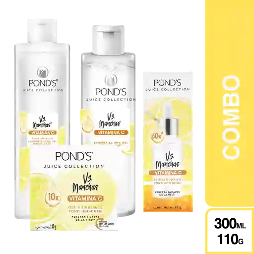 Combo Ponds Anti Manchas Crema Serum Agua Micelar y Limpiador
