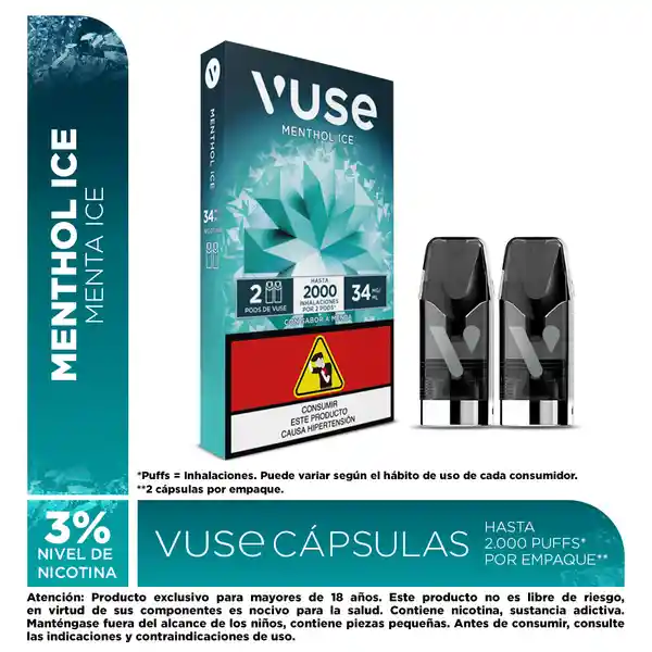 Vuse Cápsulas Menthol Ice 34 mg