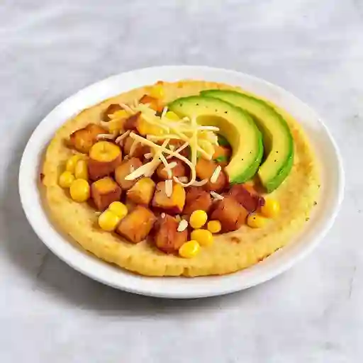 Arepa con chicharrón