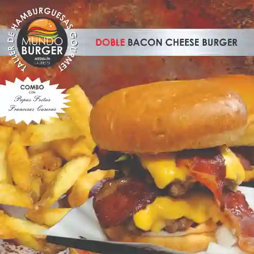 Boble Bacon-cheese Burger + Papas Fritas