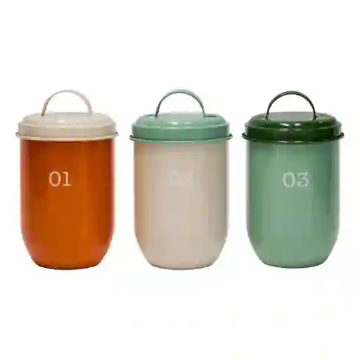 Set Canister Tipo Enlozado Diseño 0004 Casaideas