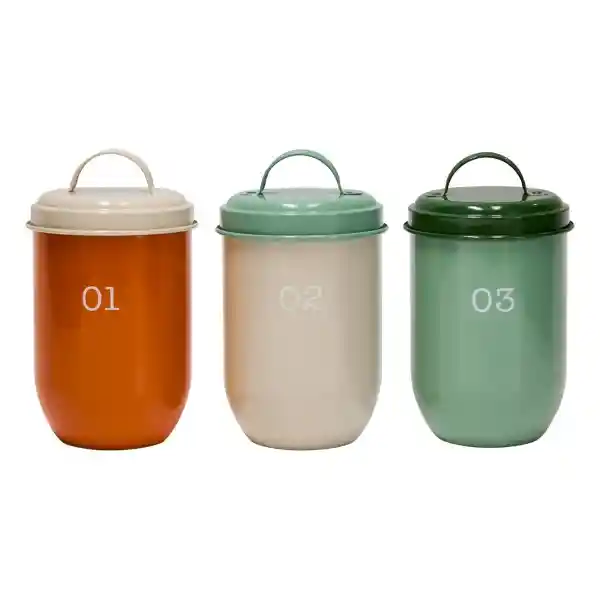 Set Canister Tipo Enlozado Diseño 0004 Casaideas