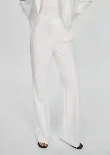 Pantalón Monaco Blanco Talla 34 Mujer Mango
