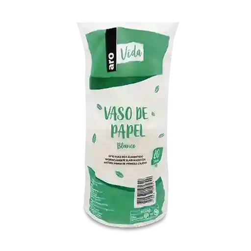 Aro Vaso de Papel Vida Blanco 9 oz