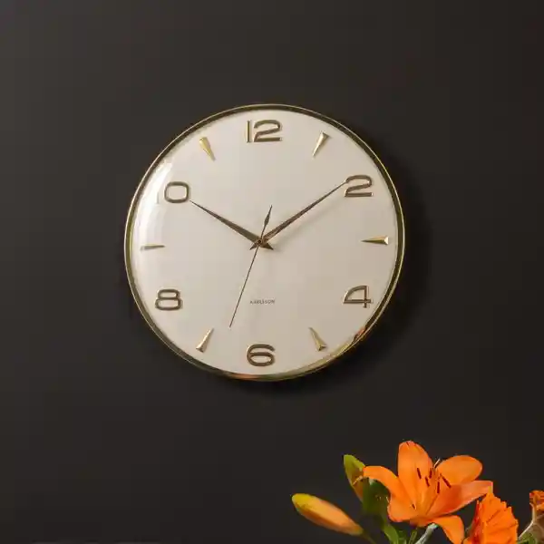 Present Time Reloj de Pared Mecanismo Silencioso Sienna Blanco