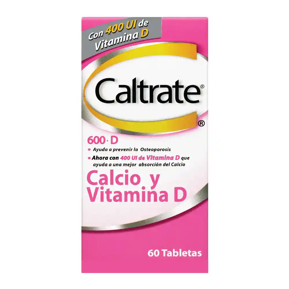 Caltrate 600 + D Calcio y Vitamina D X60 Tabs