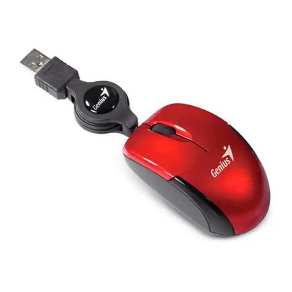 Genius Mouse Micro Retráctil Sensor Óptico Rojo