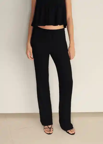 Pantalón Veronica Negro Talla S Mujer Mango
