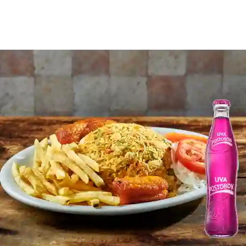 Combo Arroz con Pollo + Uva Postobon 350 ml