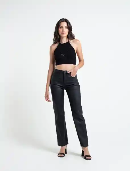  Pantalon Percival Negro Puro Ultra Oscuro Talla 6 Naf-Naf 