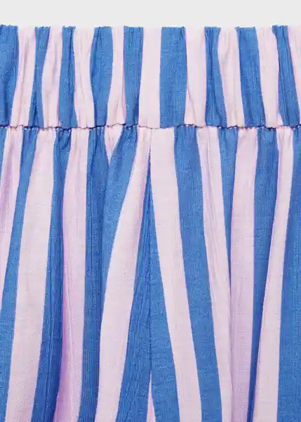 Pantalón Mykonos Azul Talla M Mujer Mango