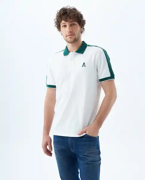 Camiseta Hombre Blanco y Verde Talla XL 809f002 Americanino