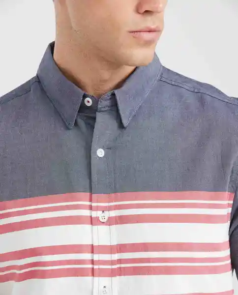 Camiseta Striped Pre-Dyed Azul Dark Ultra Oscuro T. L Chevignon