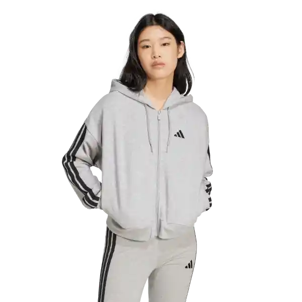 Adidas Chaqueta 3S Ft Fz Hd Lifestyle Mujer Gris Talla L